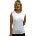 Ladies Cotton Fine Gauge Sleeveless Crew Neck Shell